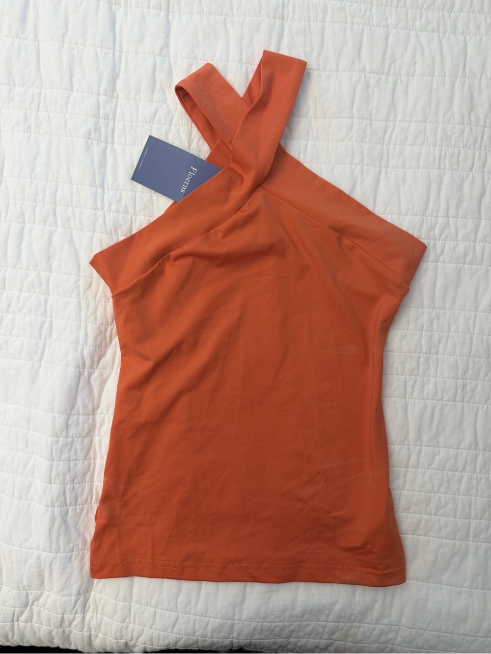 Tangerine Orange Floerns Criss Cross Halter Top XS NWT